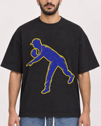 Mockup Boxy Heavyweight Tee Black male close-up 07