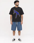 Mockup Boxy Heavyweight Tee Black male full-body 07