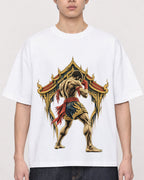 Mockup Boxy Heavyweight Tee White male close-up 01