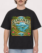 Mockup Boxy Heavyweight Tee Black male close-up 09