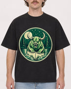 Mockup Boxy Heavyweight Tee Black male close-up 09