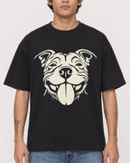 Mockup Boxy Heavyweight Tee Black male close-up 06