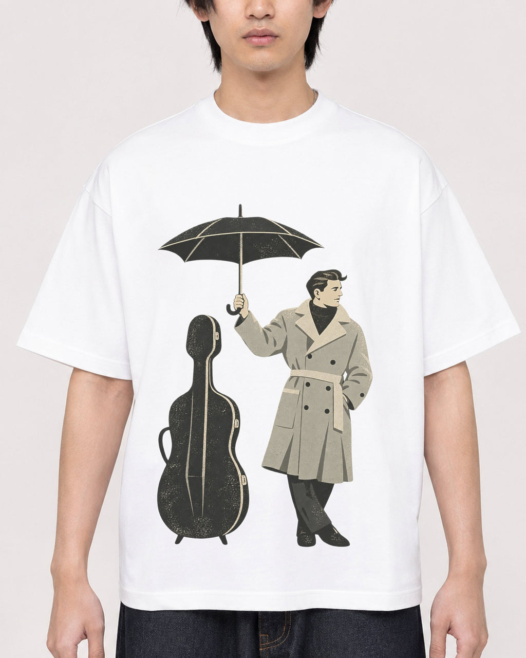 Mockup Boxy Heavyweight Tee White male close-up 11