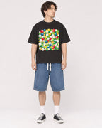 Mockup Boxy Heavyweight Tee Black male full-body 03