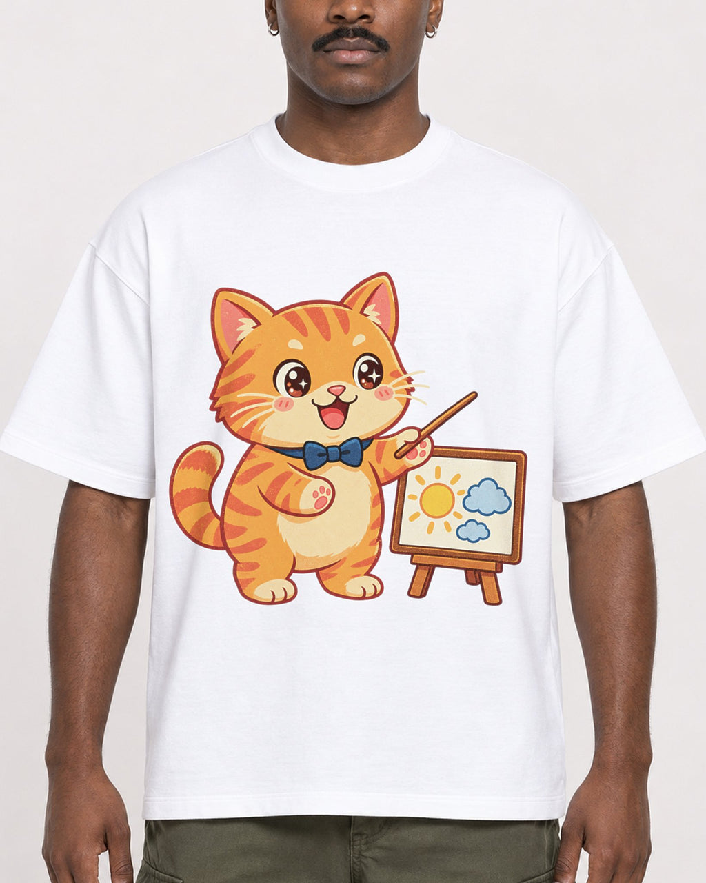 Mockup Boxy Heavyweight Tee White male close-up 14
