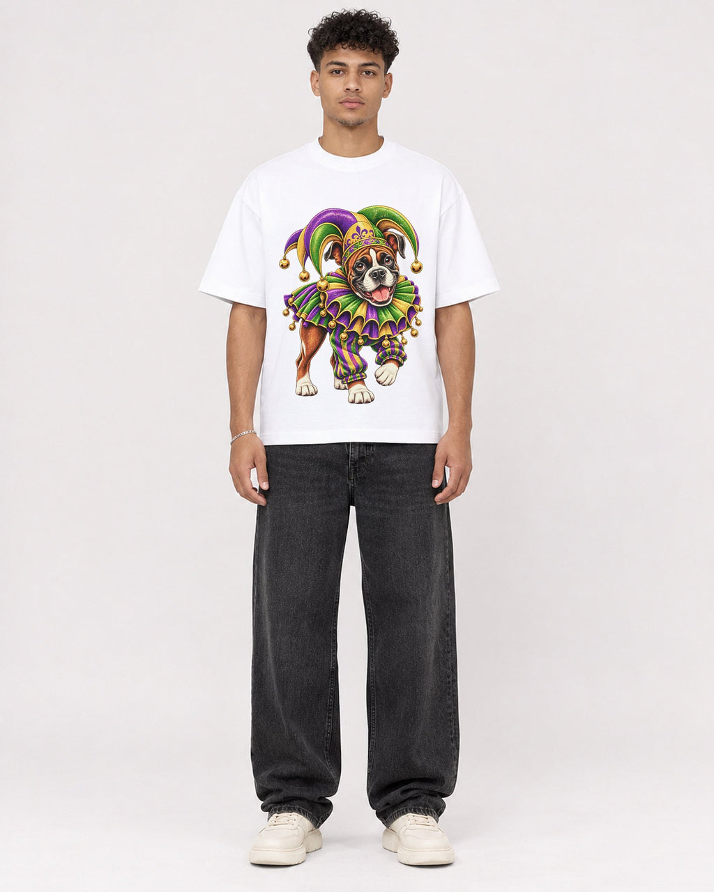 Mockup Boxy Heavyweight Tee White male full-body 20