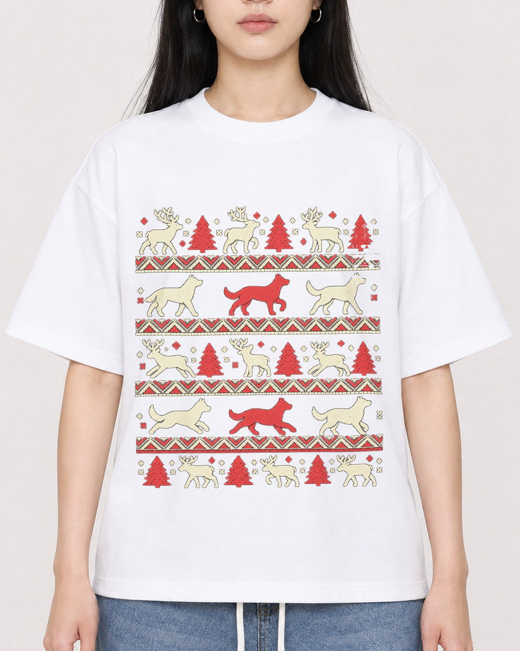 Mockup Boxy Heavyweight Tee White female close-up 01