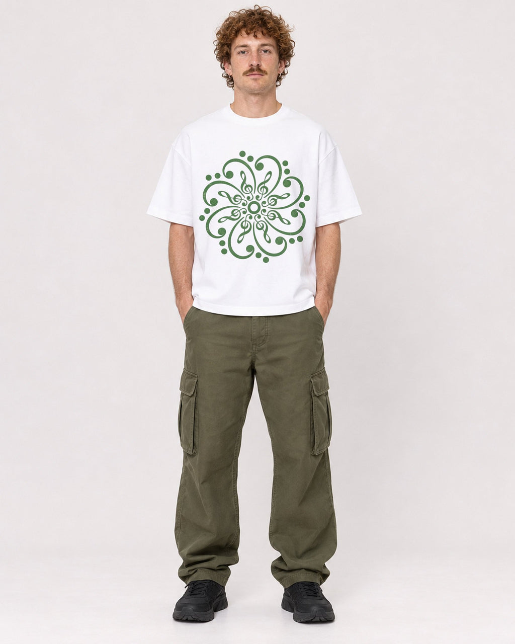 Mockup Boxy Heavyweight Tee White male full-body 09
