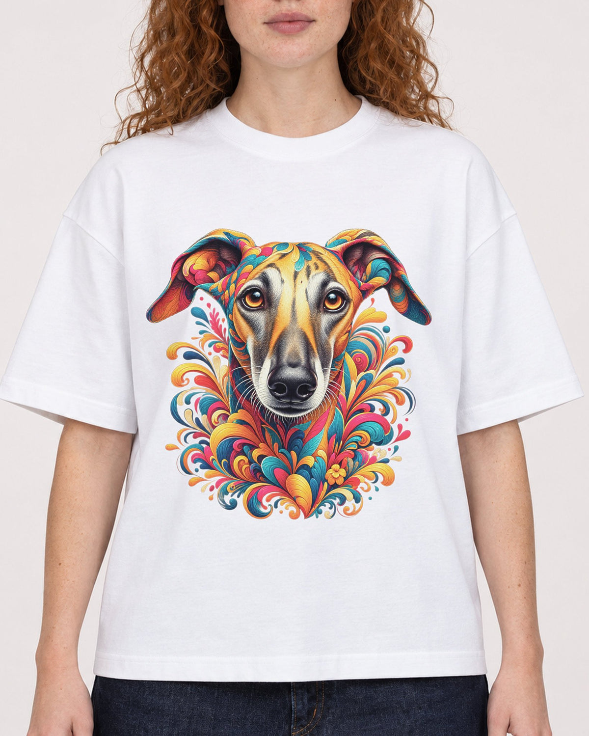 Mockup Boxy Heavyweight Tee White female close-up 09