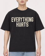 Mockup Boxy Heavyweight Tee Black male close-up 01