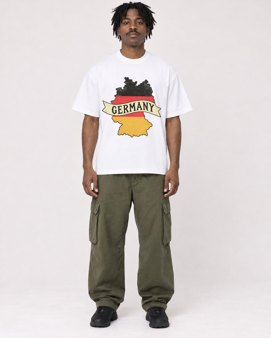 Mockup Boxy Heavyweight Tee White male full-body 04