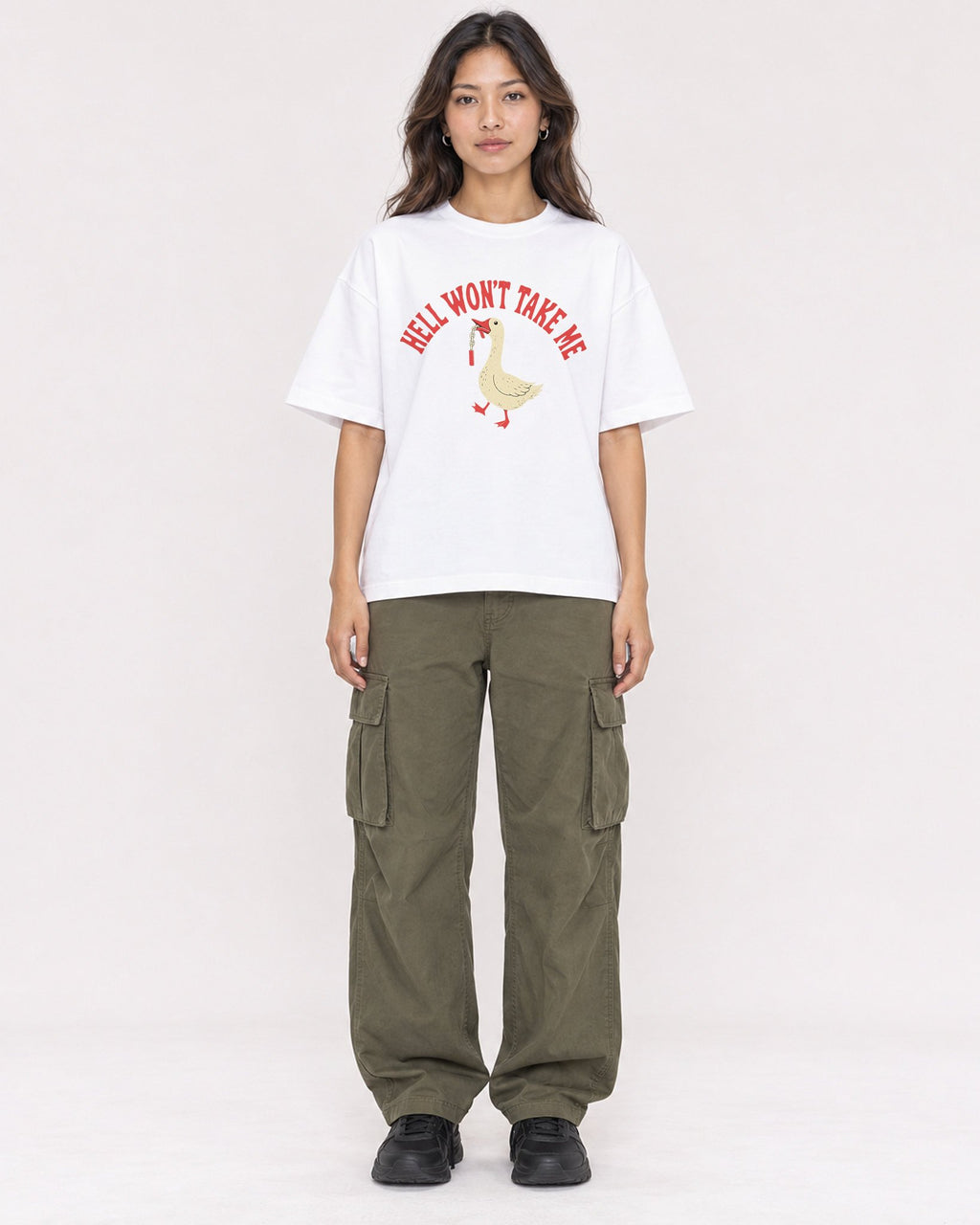 Mockup Boxy Heavyweight Tee White female full-body 02