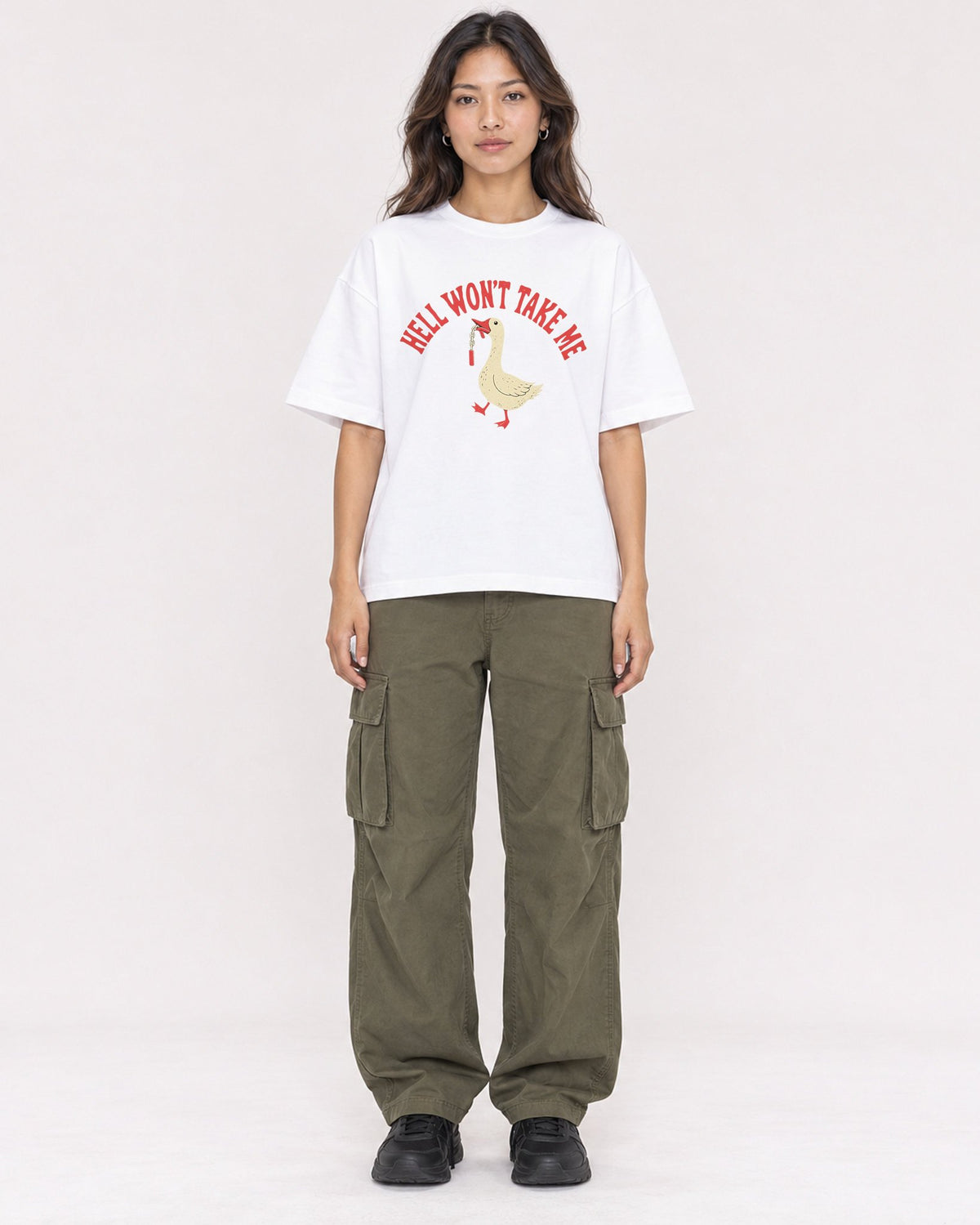 Mockup Boxy Heavyweight Tee White female full-body 02
