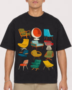 Mockup Boxy Heavyweight Tee Black male close-up 16