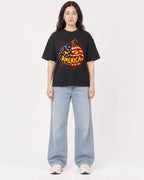Mockup Boxy Heavyweight Tee Black female full-body 03