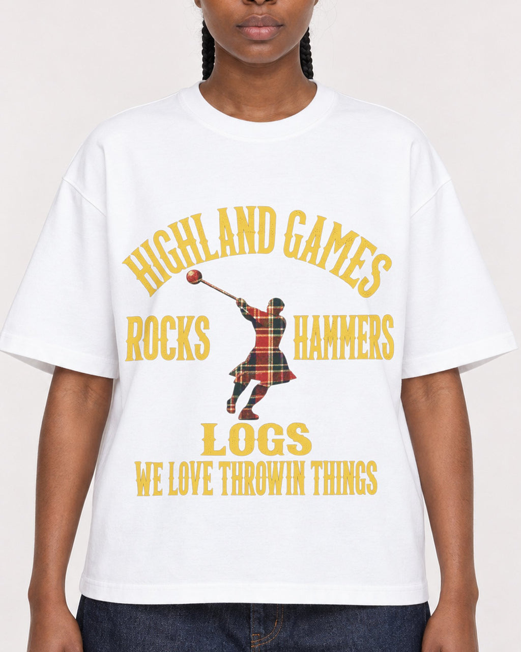 Mockup Boxy Heavyweight Tee White female close-up 44