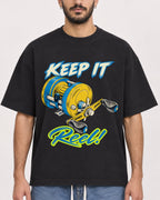Mockup Boxy Heavyweight Tee Black male close-up 07