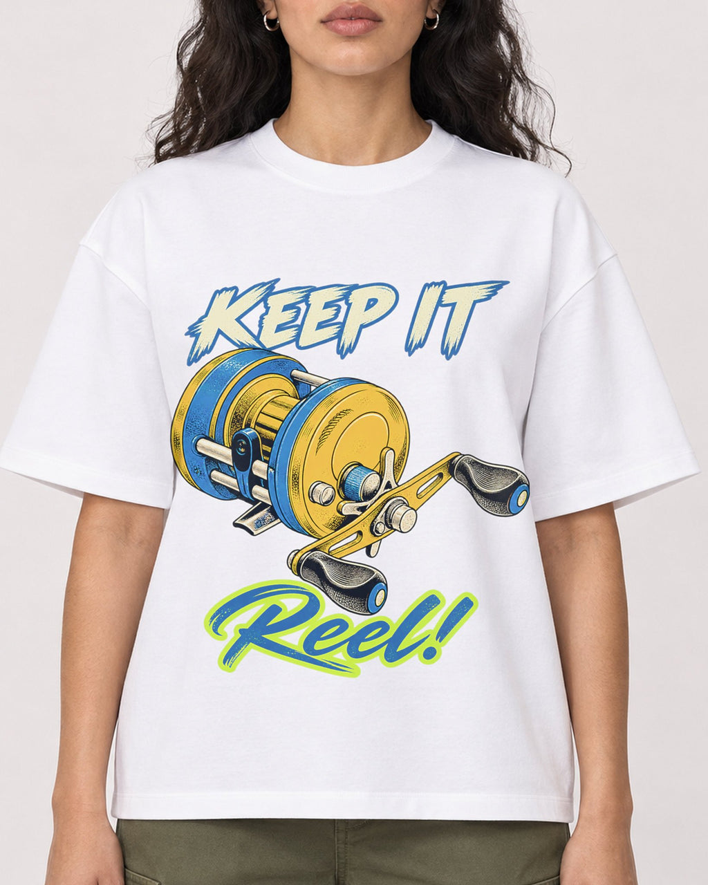 Mockup Boxy Heavyweight Tee White female close-up 07