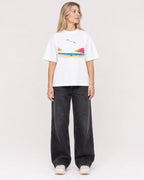 Mockup Boxy Heavyweight Tee White female full-body 08