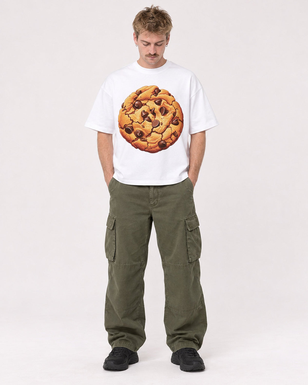 Mockup Boxy Heavyweight Tee White male full-body 19