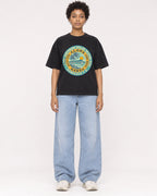 Mockup Boxy Heavyweight Tee Black female full-body 35
