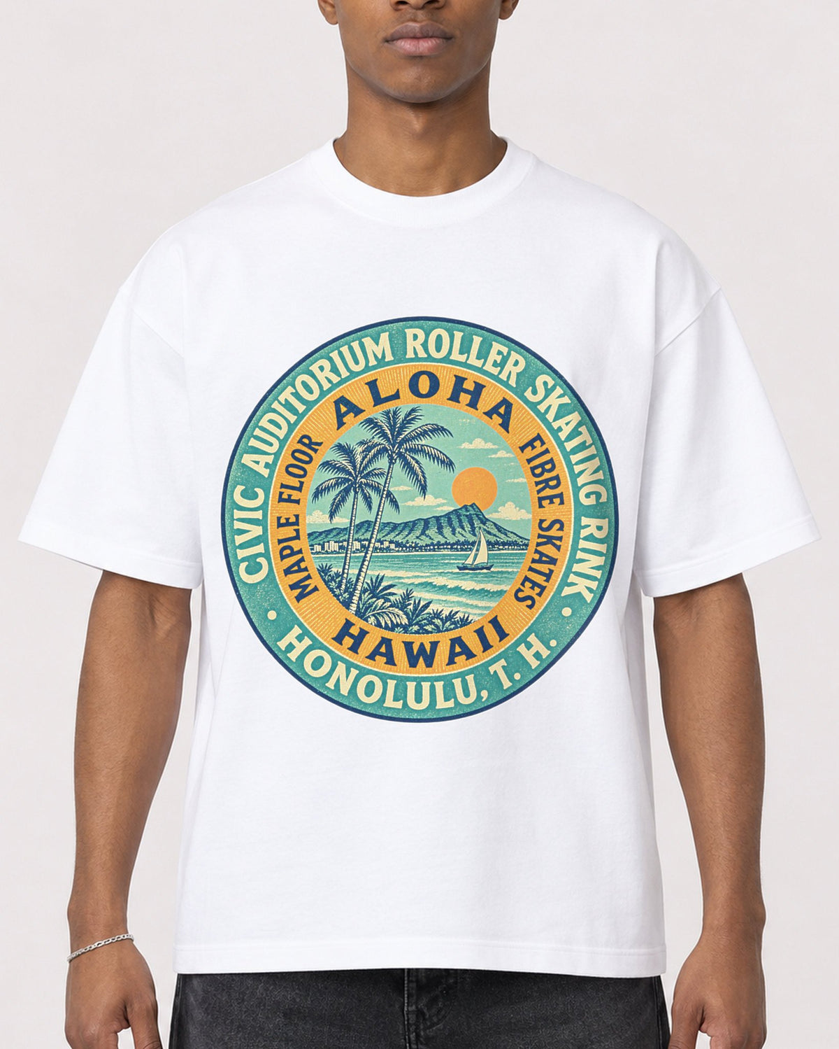Mockup Boxy Heavyweight Tee White male close-up 35