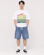 Mockup Boxy Heavyweight Tee White male full-body 13