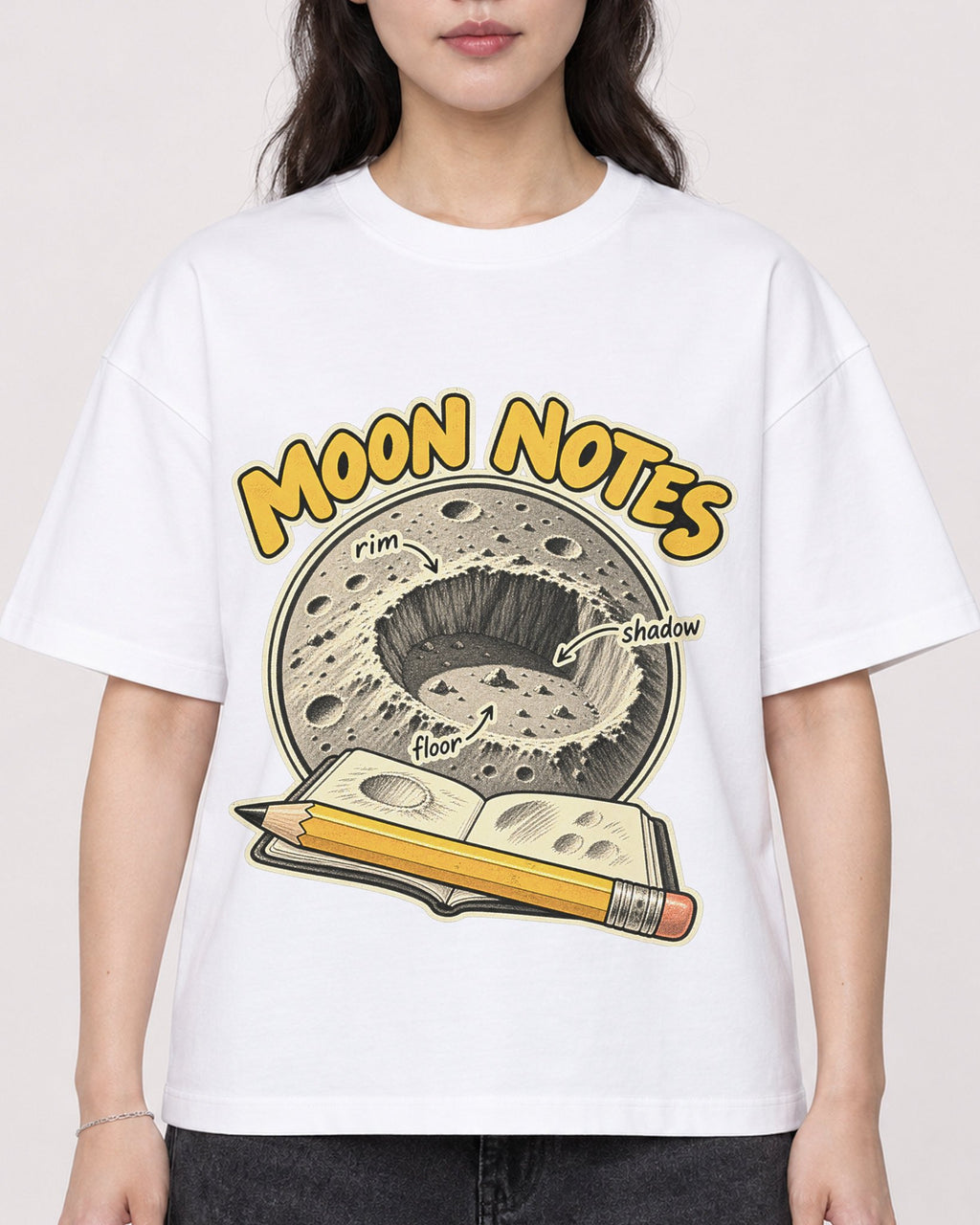 Mockup Boxy Heavyweight Tee White female close-up 03