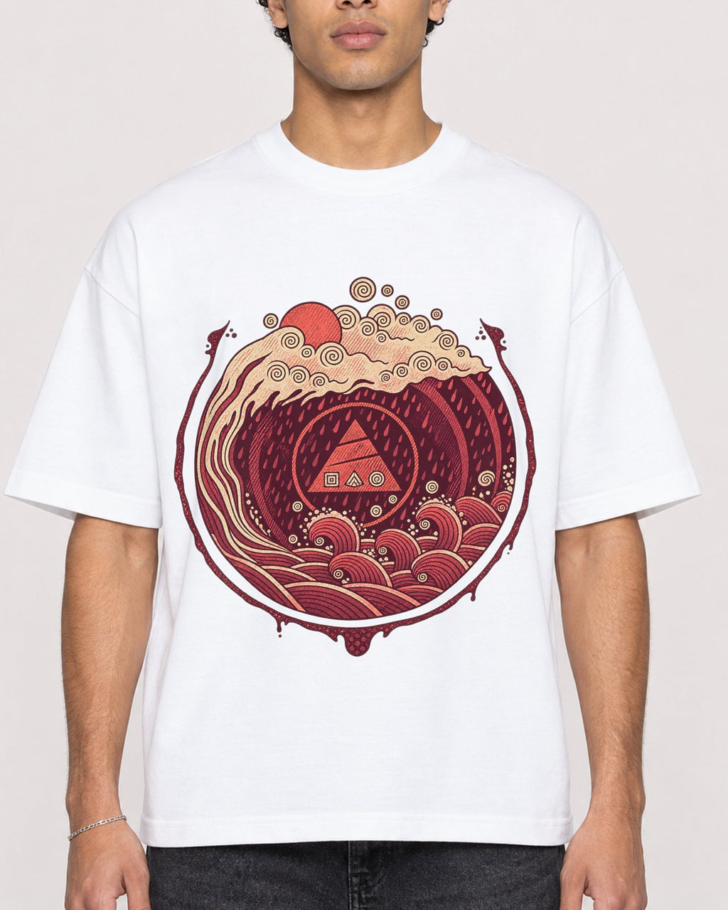 Mockup Boxy Heavyweight Tee White male close-up 10