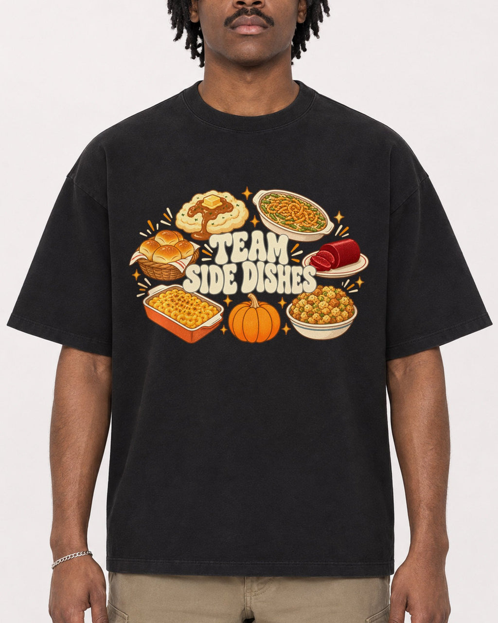 Mockup Boxy Heavyweight Tee Black male close-up 04