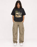 Mockup Boxy Heavyweight Tee Black female full-body 06