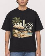 Mockup Boxy Heavyweight Tee Black male close-up 06