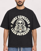 Mockup Boxy Heavyweight Tee Black male close-up 07
