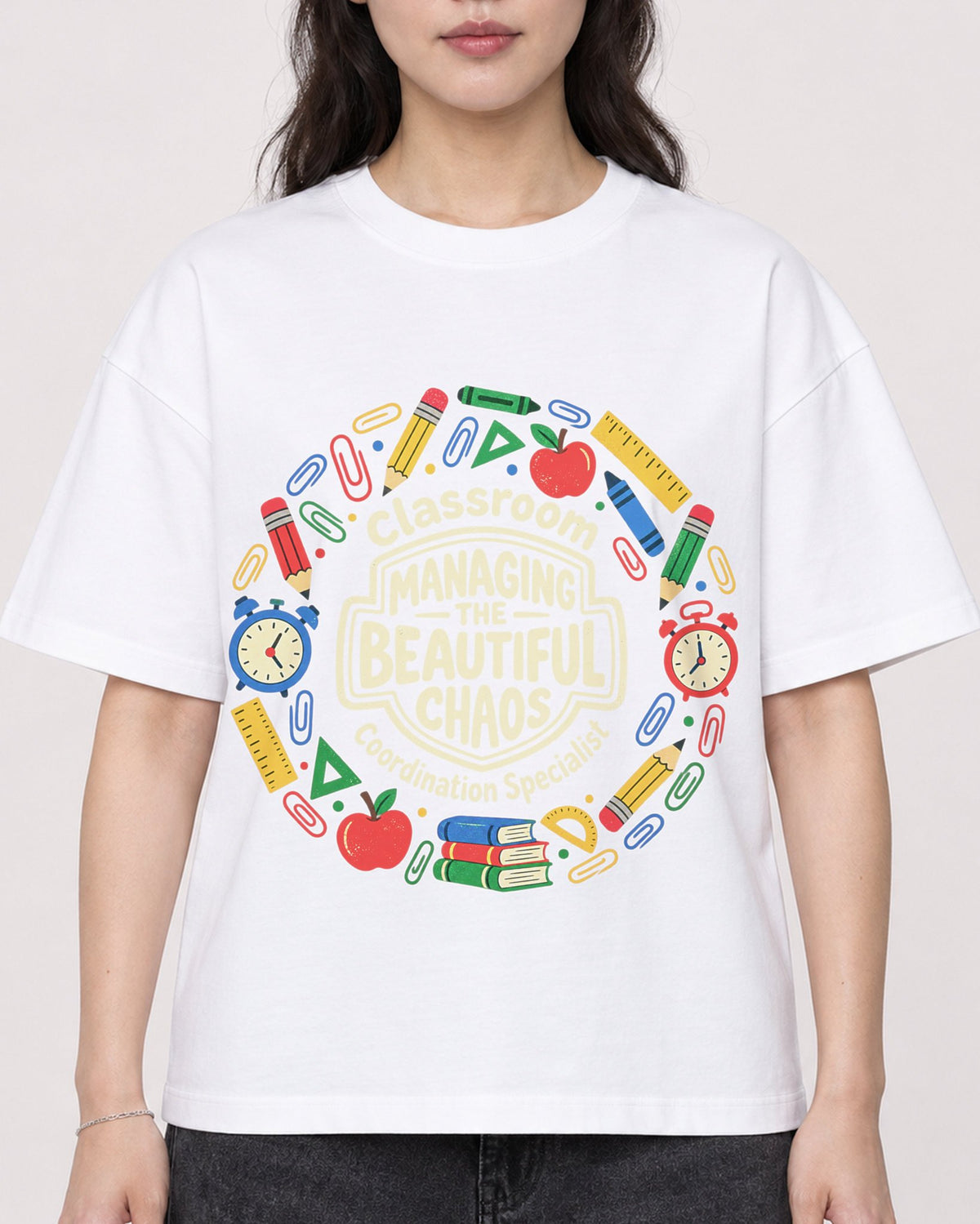 Mockup Boxy Heavyweight Tee White female close-up 03