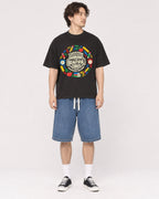 Mockup Boxy Heavyweight Tee Black male full-body 03