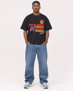 Mockup Boxy Heavyweight Tee Black male full-body 14