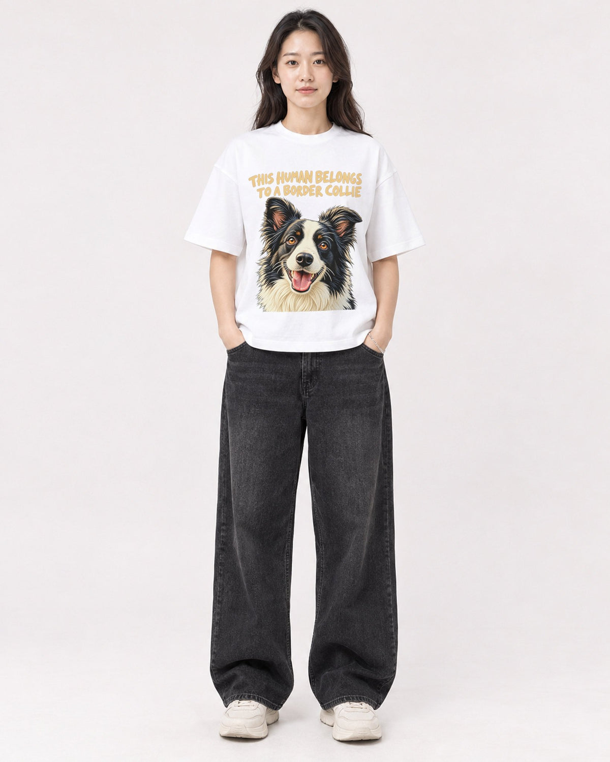 Mockup Boxy Heavyweight Tee White female full-body 03
