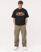 Mockup Boxy Heavyweight Tee Black male full-body 08