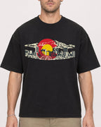 Mockup Boxy Heavyweight Tee Black male close-up 08