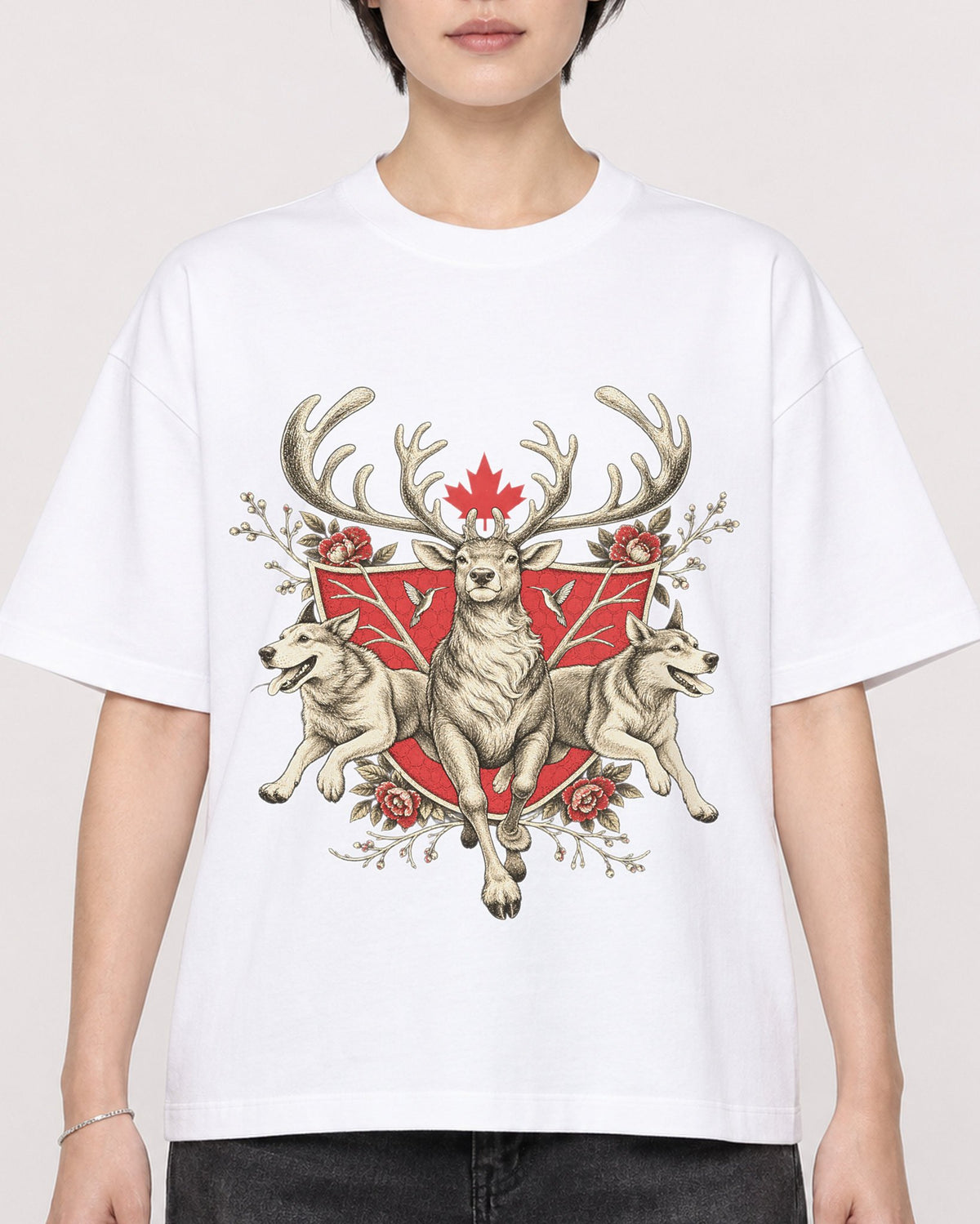 Mockup Boxy Heavyweight Tee White female close-up 23