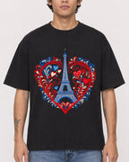 Mockup Boxy Heavyweight Tee Black male close-up 06
