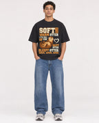 Mockup Boxy Heavyweight Tee Black male full-body 10