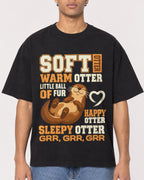 Mockup Boxy Heavyweight Tee Black male close-up 10