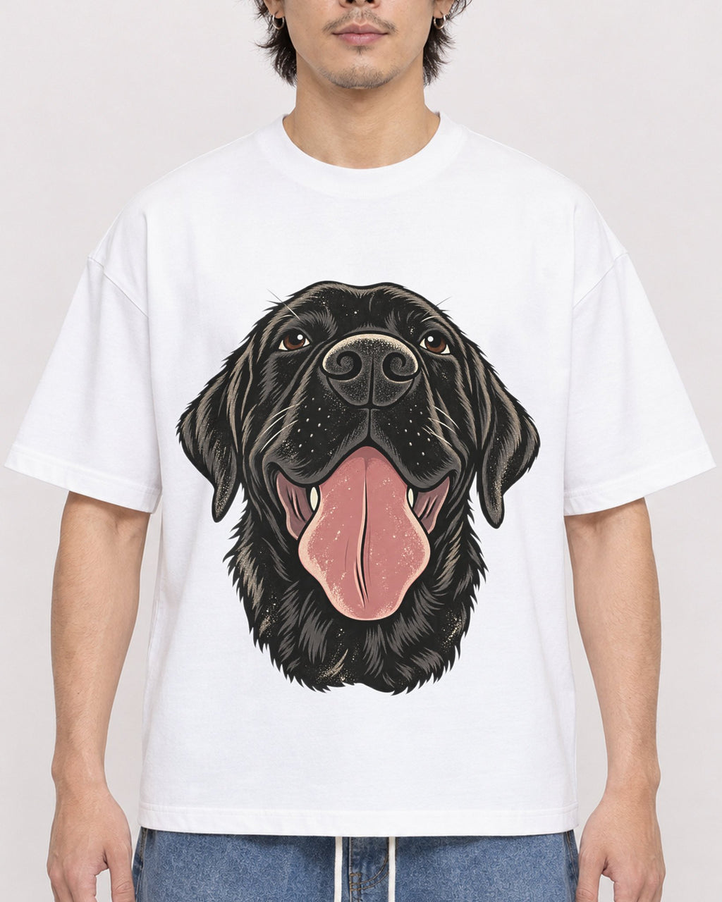 Mockup Boxy Heavyweight Tee White male close-up 03