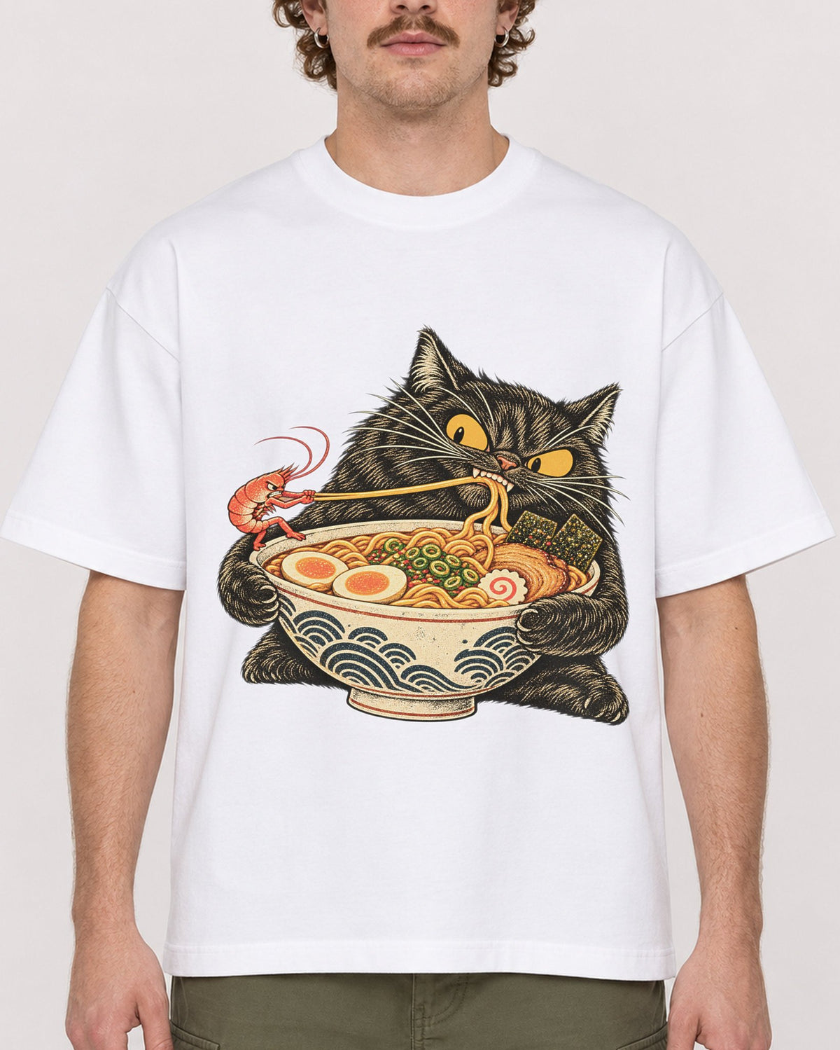 Mockup Boxy Heavyweight Tee White male close-up 09