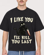 Mockup Boxy Heavyweight Tee Black male close-up 39