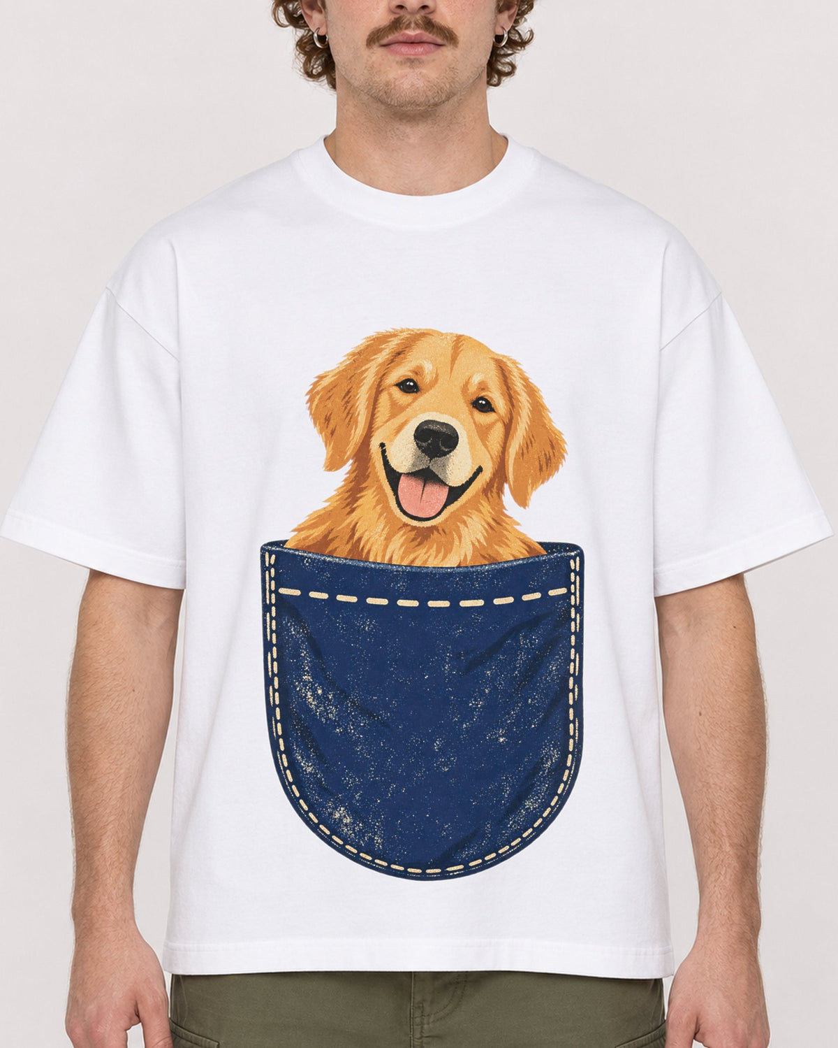 Mockup Boxy Heavyweight Tee White male close-up 09
