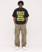 Mockup Boxy Heavyweight Tee Black male full-body 04