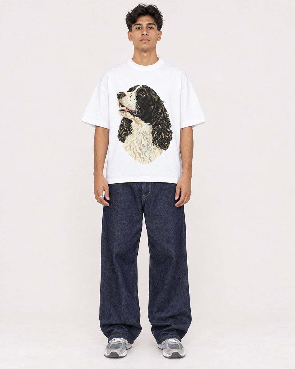 Mockup Boxy Heavyweight Tee White male full-body 16