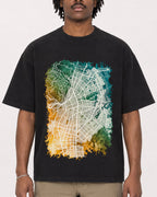 Mockup Boxy Heavyweight Tee Black male close-up 04
